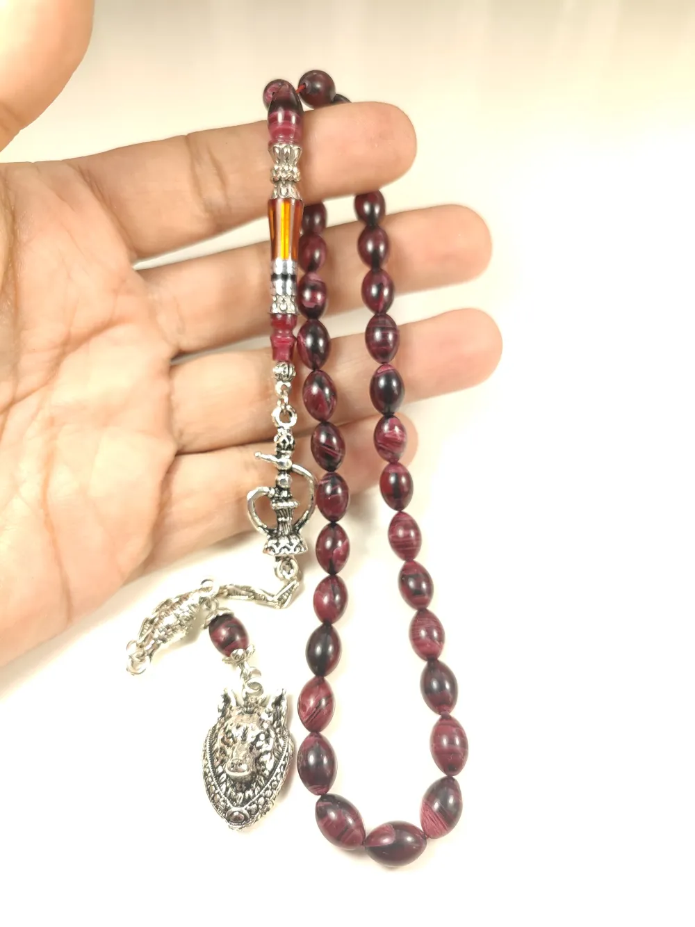 925 Ayar Gümüş Nakkaş İp Yolu Eski̇tme Multi̇ Color Sıkma Kehri̇bar küçük resim 4