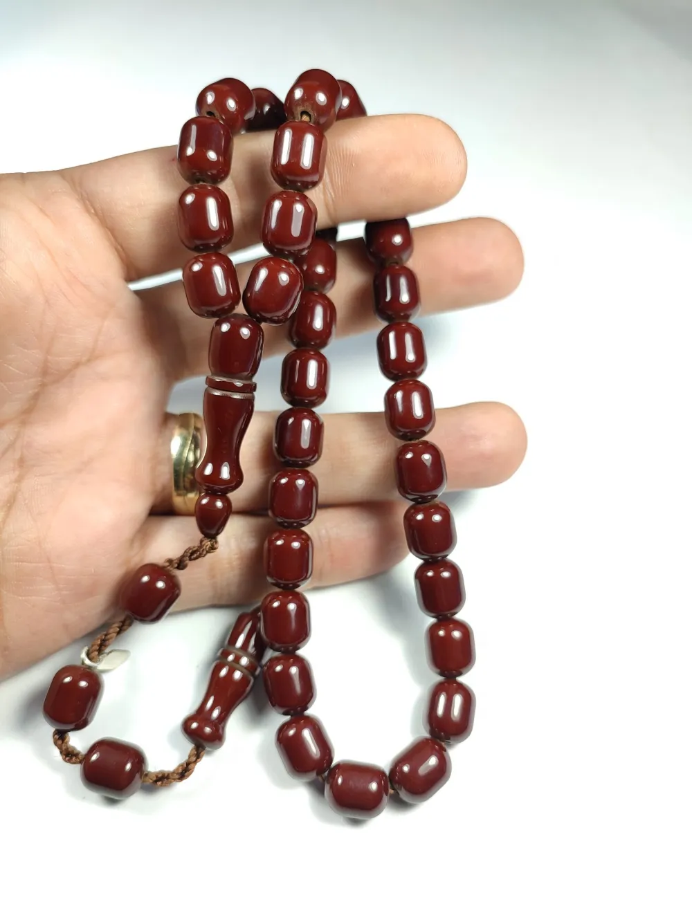 Dabbas Usta İşi̇ İmzalı (İmzası Gümüştür) Sıkma Kehri̇bar küçük resim 4