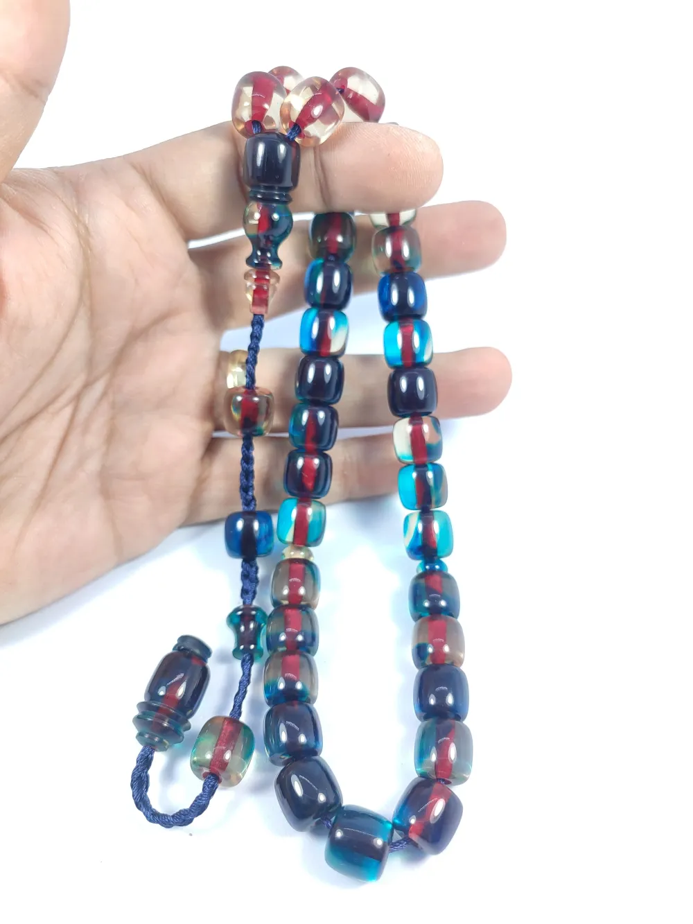 İsa Balkaya Usta Eseri̇  Eski̇ Usul Kat Kat İpe Di̇zi̇li̇ Eski̇ Objeden Ateş Kehri̇bar küçük resim 4