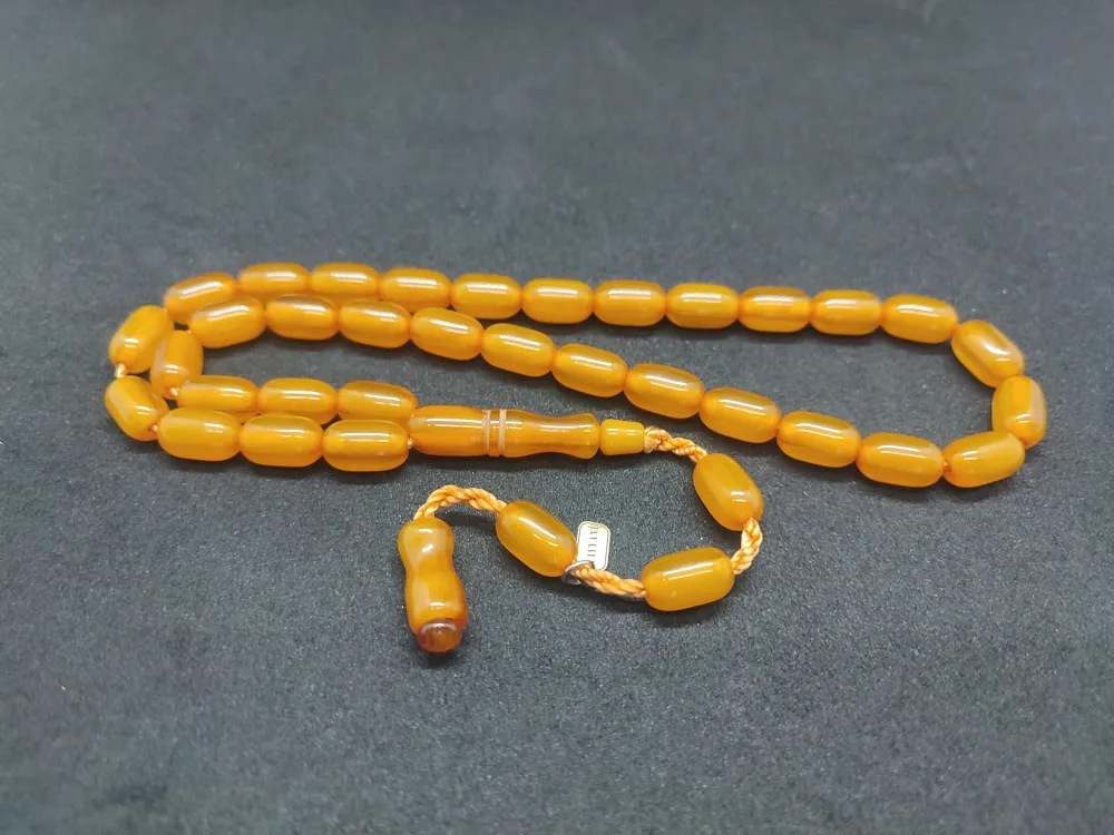 Hayyani̇ Usta Eseri̇ İmzalı El Boy Alman Faturan Sıkma Kehri̇bar küçük resim 3