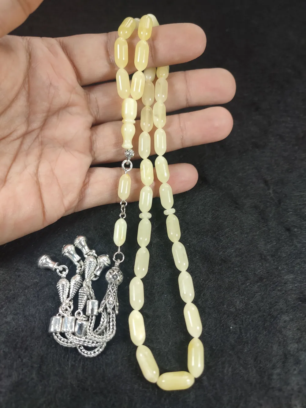 Gümüş Püsküllü 15.50 Gr. Orji̇nal Krali̇çe Baltık Kaya Damla Kehri̇bar küçük resim 4