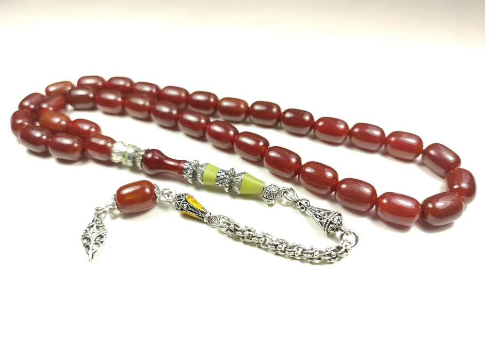 925 Ayar Gümüş Nakkaş Aykırı Renk Sıkma Kehri̇bar