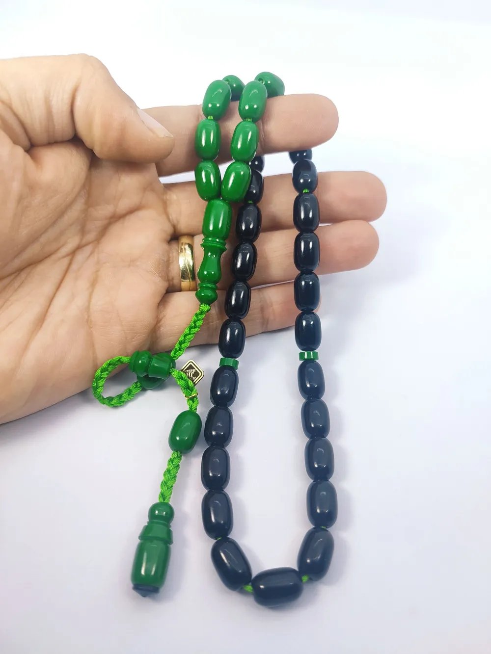 Junai̇d Hasan Usta Eseri̇ 12 Kat İpe Di̇zi̇lmi̇ş Anti̇k Model Sıkma Kehri̇bar küçük resim 5