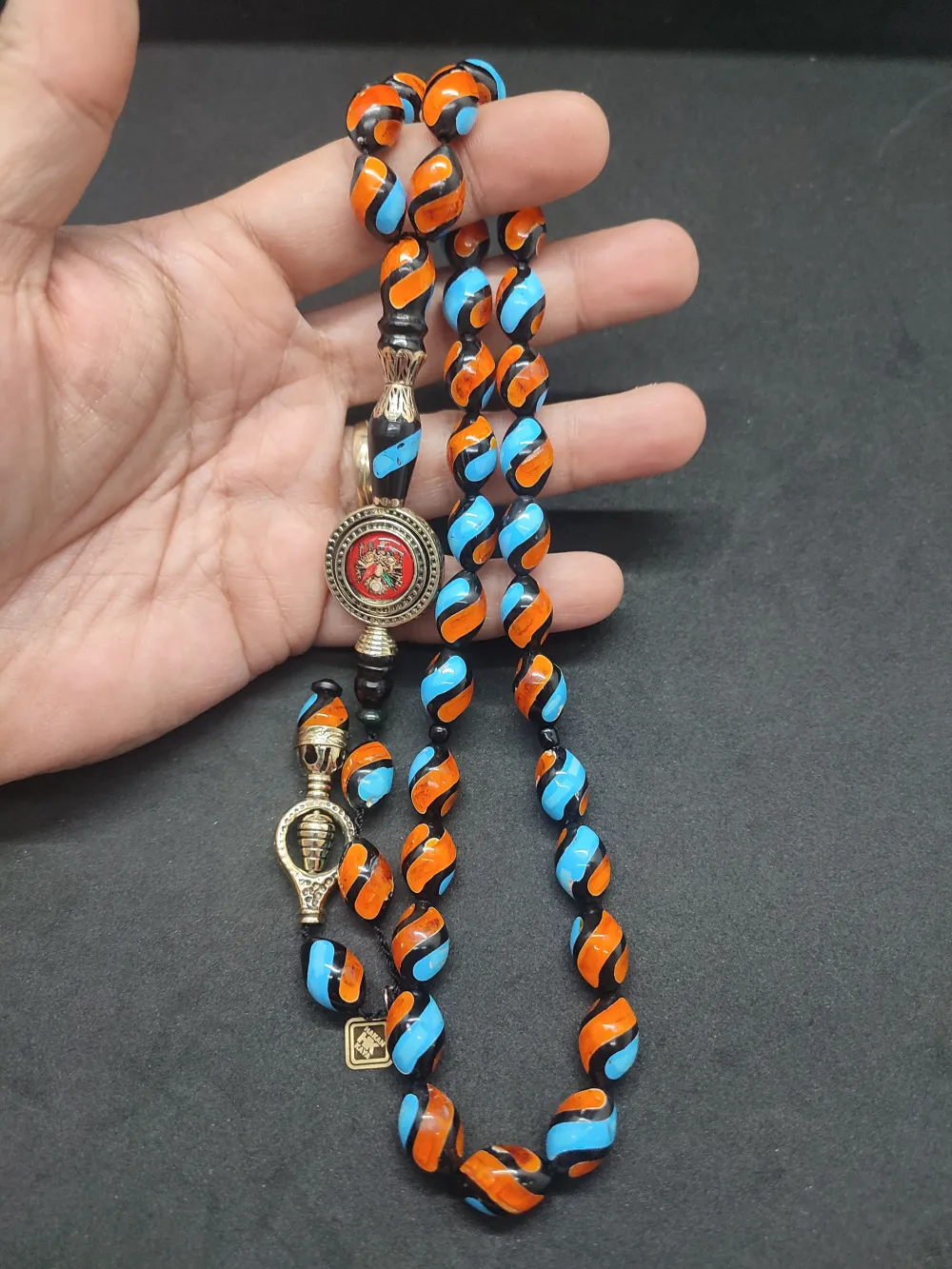 Hakan Kaya Usta  El İşçi̇li̇kli̇ Ağır Gümüş Nakkaşlı İri̇ Boy Malahi̇t İşlemeli̇ küçük resim 4