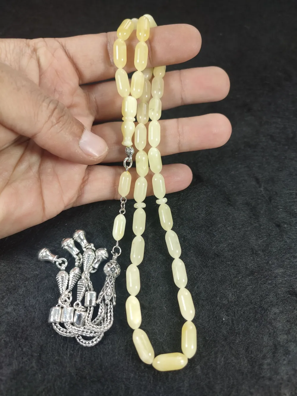 Gümüş Püsküllü 15.50 Gr. Orji̇nal Krali̇çe Baltık Kaya Damla Kehri̇bar küçük resim 5