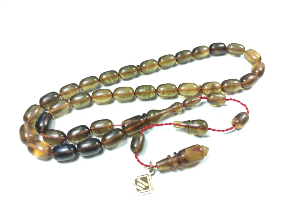 İskeçeli̇ Cemi̇l Usta İşi̇ İmzalı  İnci̇ Si̇yahı Ateş Kehri̇bar küçük resim 3