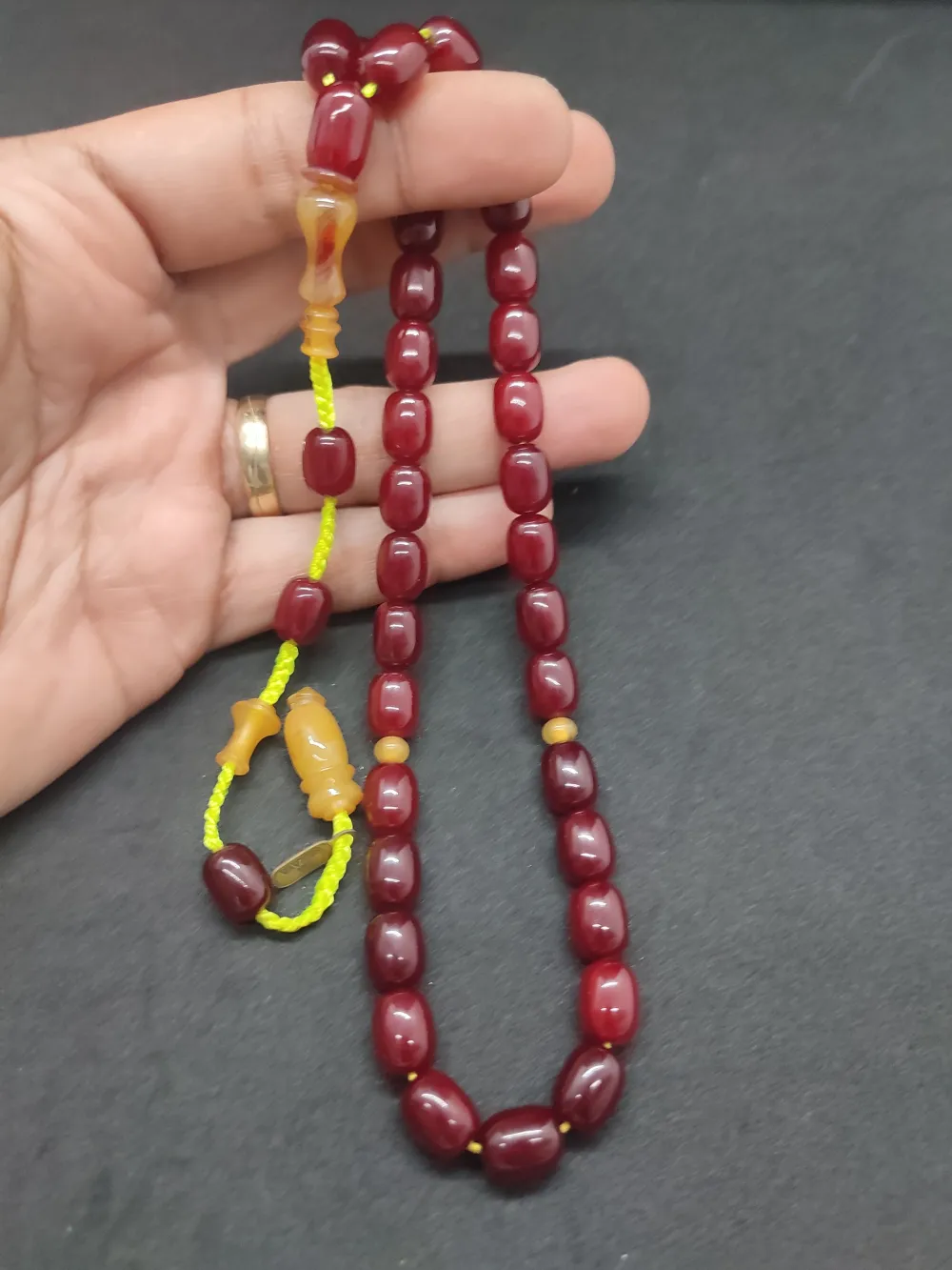 İsa Balkaya Usta Eseri̇ Çi̇ft Parça İmame Havşalı  Eski̇ Usul Sıkma Kehri̇bar küçük resim 5