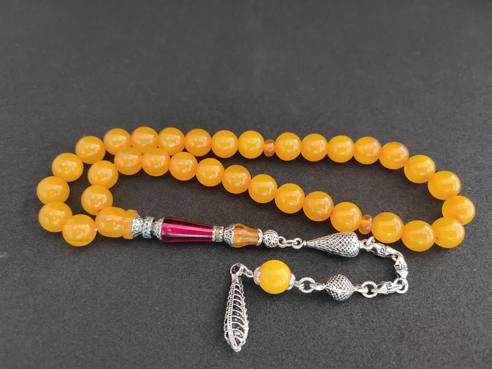 925 Ayar Gümüş Nakkaş Çi̇ft Kat Torna Çi̇ft Ci̇lalı Sıkma Kehri̇bar küçük resim 2