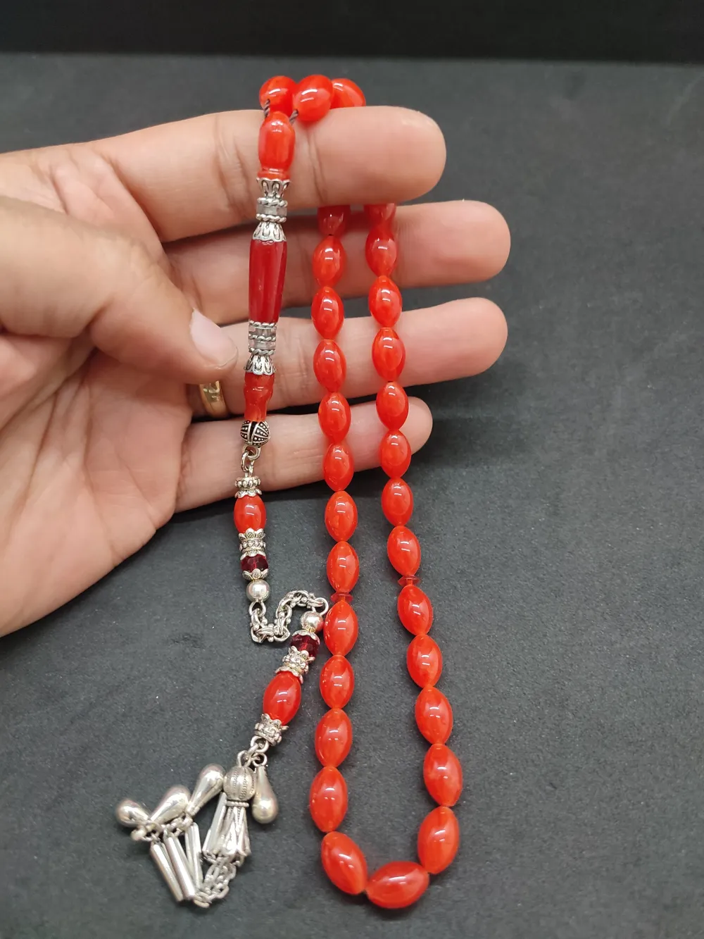 Şevket Alkan Usta Eseri̇ Gümüş Nakkaş İşlemeli̇ Yemen Zar  Kehri̇bar küçük resim 4