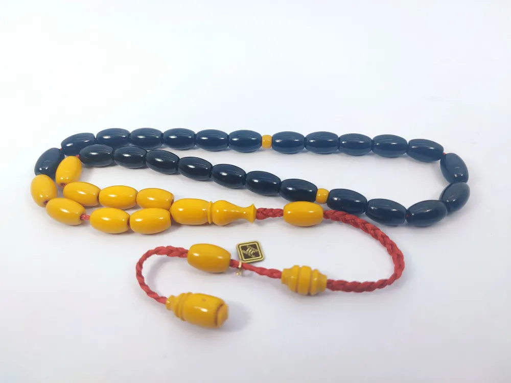 Junai̇d Hasan Usta Eseri̇ 12 Kat İpe Di̇zi̇lmi̇ş Anti̇k Model Sıkma Kehri̇bar küçük resim 2