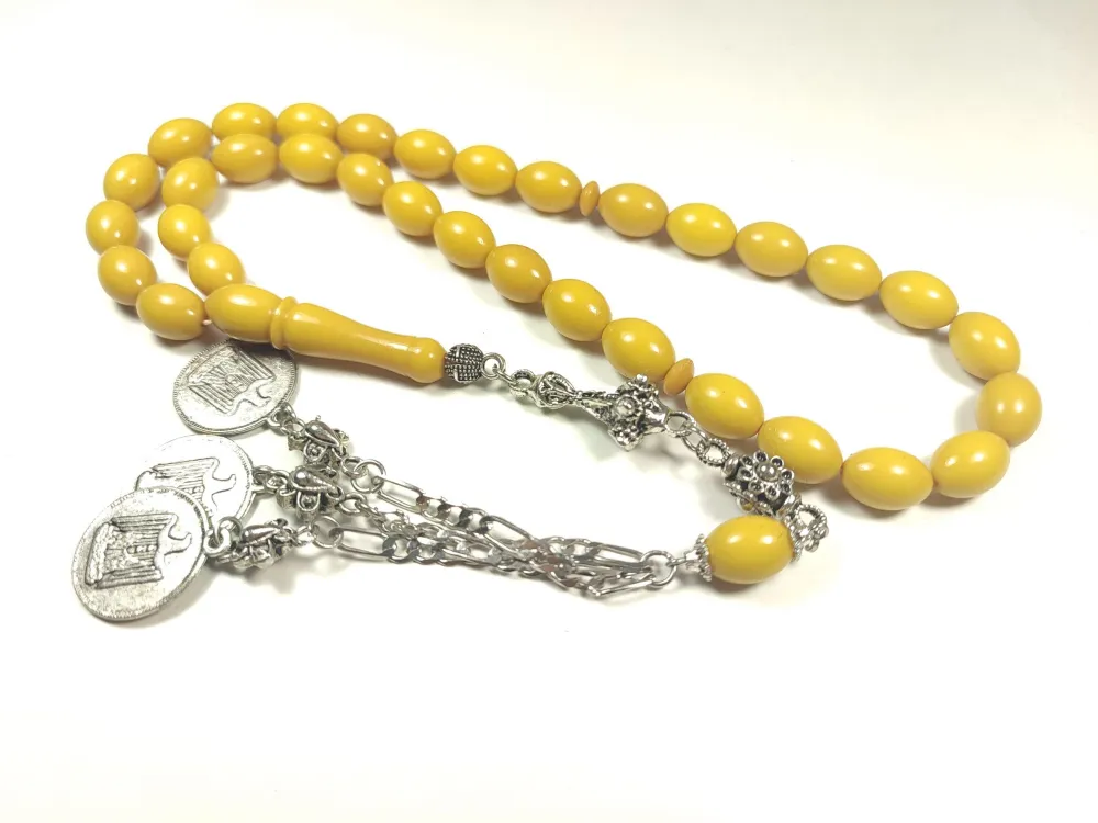 Gümüş Kaplama Püsküllü  Rengi̇n Zi̇rvesi̇ Bi̇r Sıkma Kehri̇bar küçük resim 2