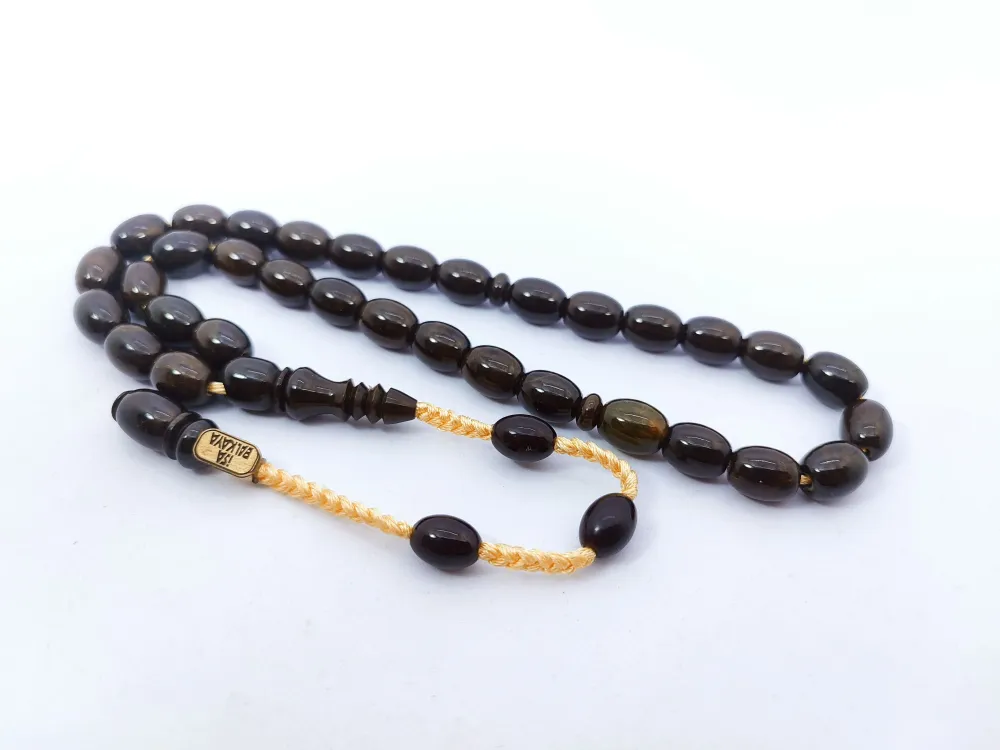 İsa Balkaya Eseri̇ Koni̇k Deli̇m(Eski̇ Usul) 12 Kat İpe Di̇zi̇li̇ Eski̇ Sıkma Kehri̇bar küçük resim 2