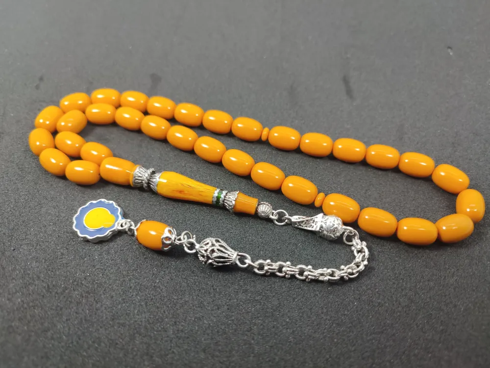 Şevket Alkan Usta İşi̇ 925 Ayar Gümüş Nakkaş İmame  Sıkma Kehri̇bar