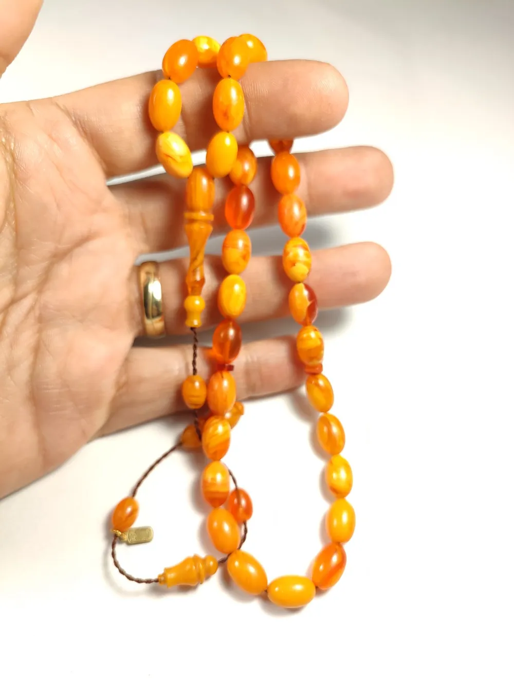 Mehmet Mercan Usta İşi̇ İmzalı Mühürlü Sıkma Kehri̇bar küçük resim 4