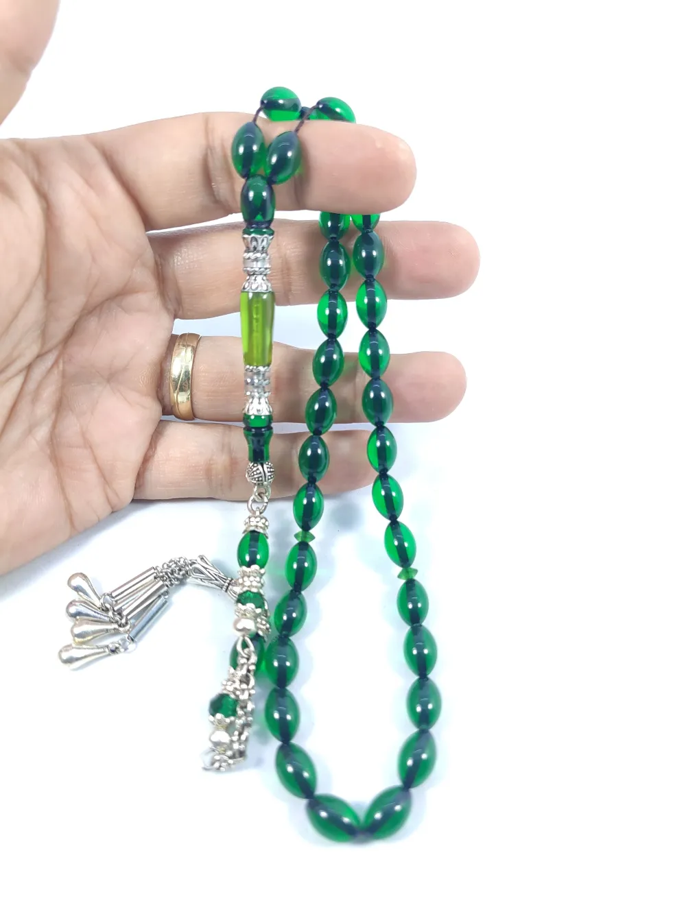 Şevket Alkan Usta Eseri̇ Gümüş Nakkaş İşlemeli̇ Zar  Kehri̇bar küçük resim 5