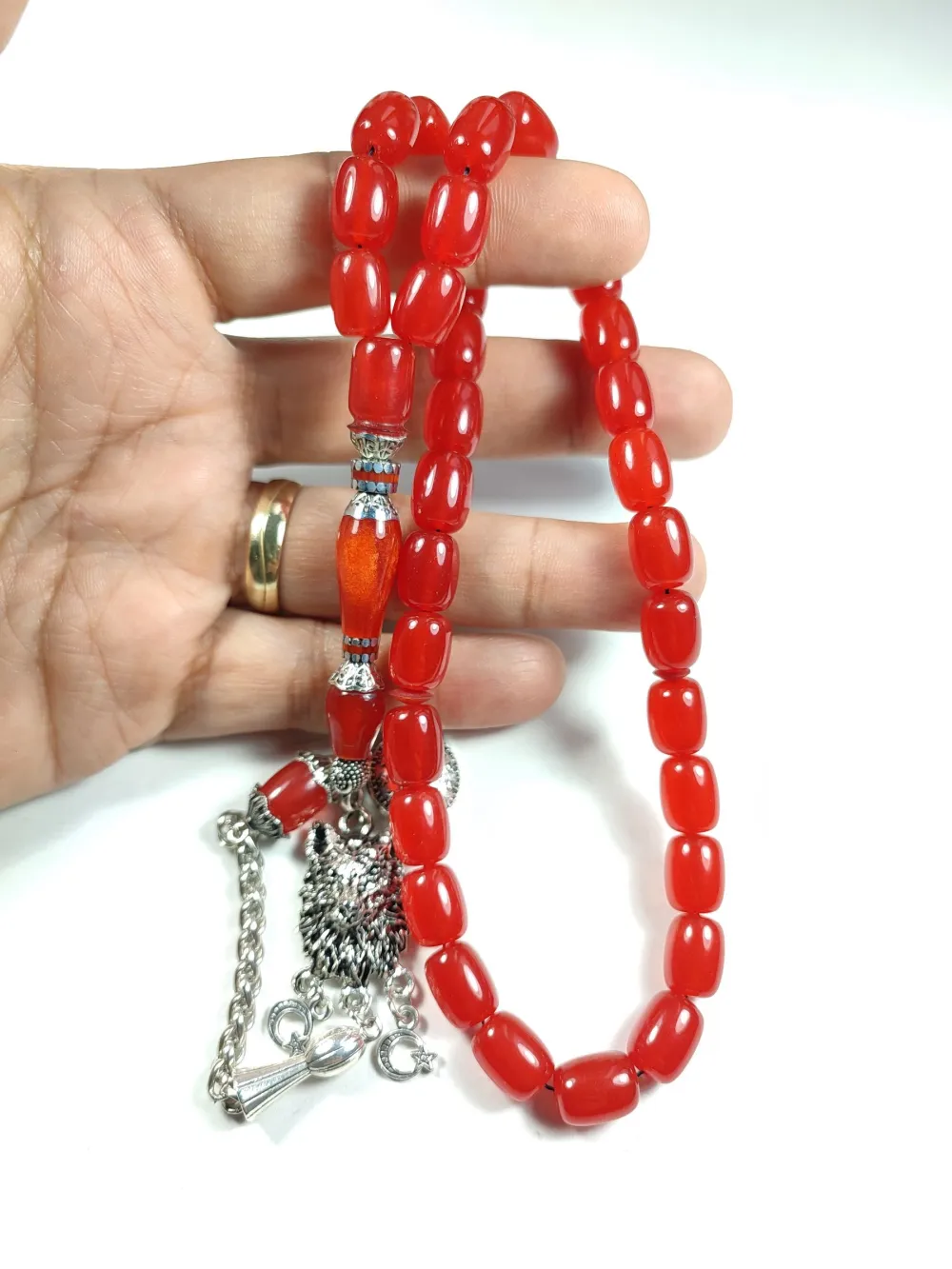 Gümüş Kaplama Püsküllü  Gümüş Nakkaş İmame Ateş-İ Kehri̇bar küçük resim 4