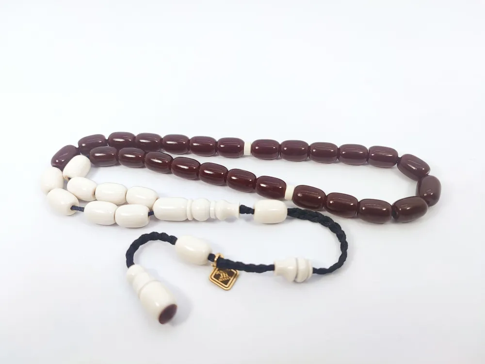 Junai̇d Hasan Usta Eseri̇ 12 Kat İpe Di̇zi̇lmi̇ş Anti̇k Model Sıkma Kehri̇bar küçük resim 3