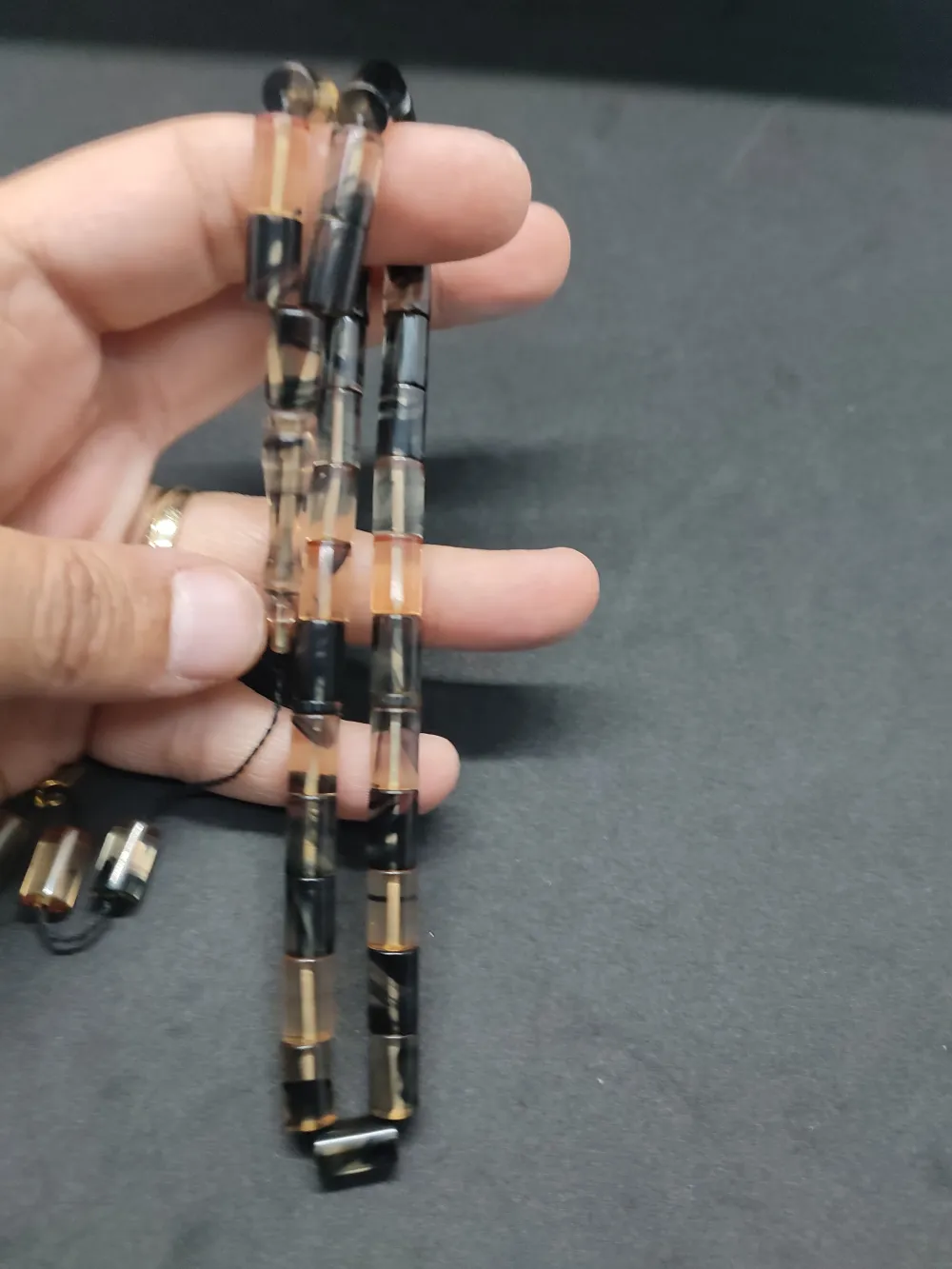 Uğur Şener Usta Eseri̇ 0.6 Şeffaf Deli̇m Çi̇ft Kat Ci̇lalı Ok Gi̇bi̇ Sıkma Kehri̇bar küçük resim 2