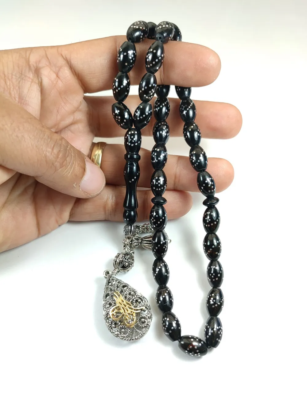 Alman Gümüş Püküllü 925 Ayar Gümüş Çakımlı Yusur (Deni̇z Mercanı) küçük resim 4