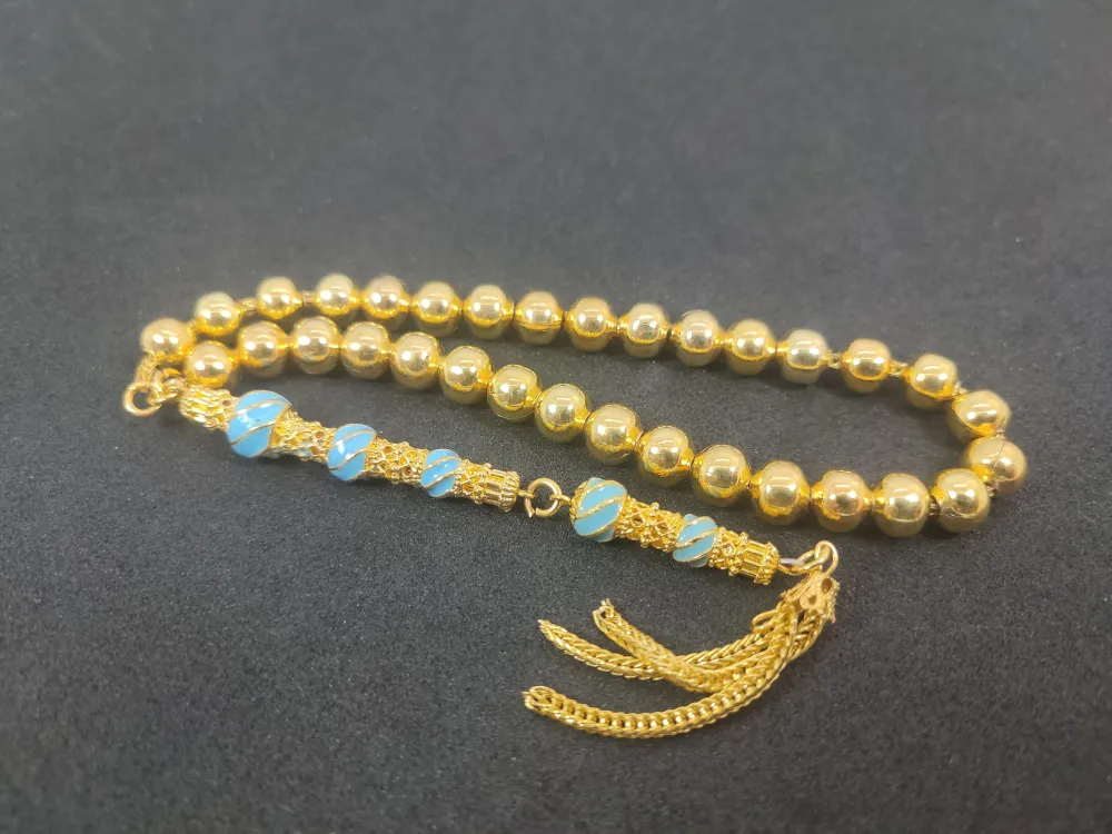 Nakkaş İmame İp Yolu Zi̇nci̇rli̇ Düşük Ayar Gümüş Tesbi̇h küçük resim 3