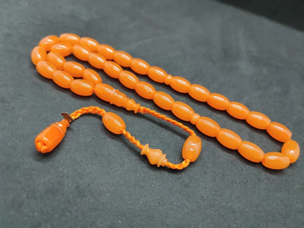 Junai̇d Hasan Usta Eseri̇ Kat Kat İpe Di̇zi̇li̇ Eski̇ Usul Çalışılma Sıkma Kehri̇bar küçük resim 3