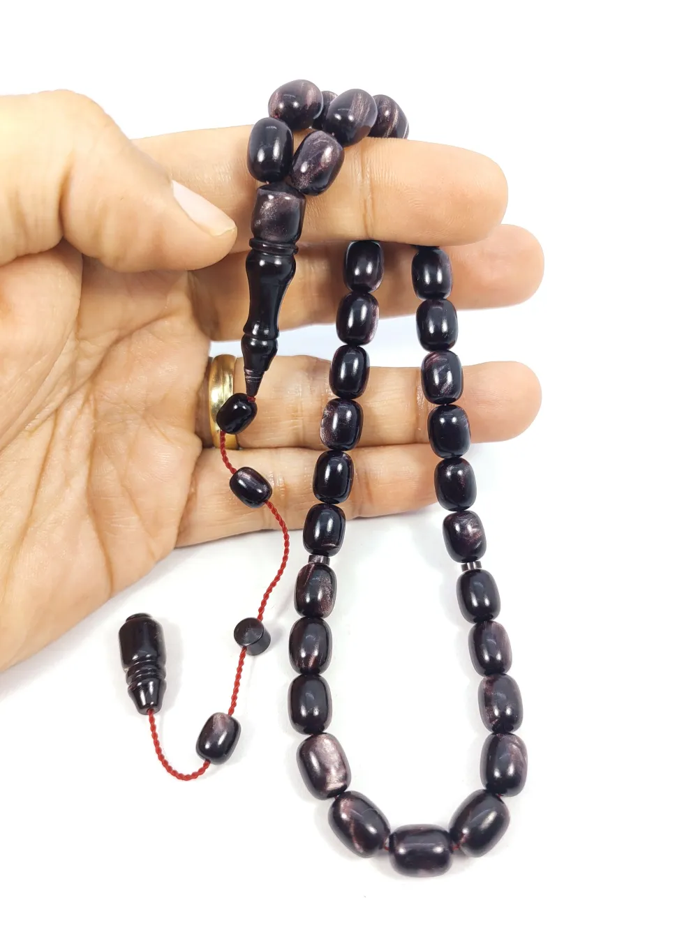 Ahmet Damar Usta Eseri̇ 0.6 Deli̇m İnci̇ Si̇yahı Sıkma Kehri̇bar küçük resim 5