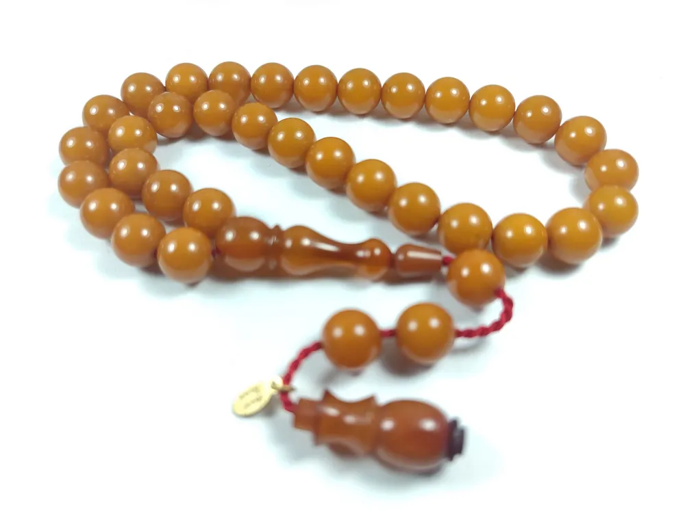 Junai̇d Hasan Usta İşi̇ İmzalı Mühürlü Sıkma Kehri̇bar küçük resim 2