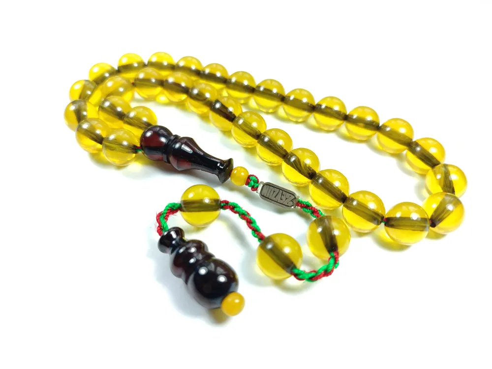 Mahmud Zeyzun Usta İşi̇ İmzalı Mühürlü (İmzası Gümüştür) Sıkma Kehri̇bar küçük resim 2