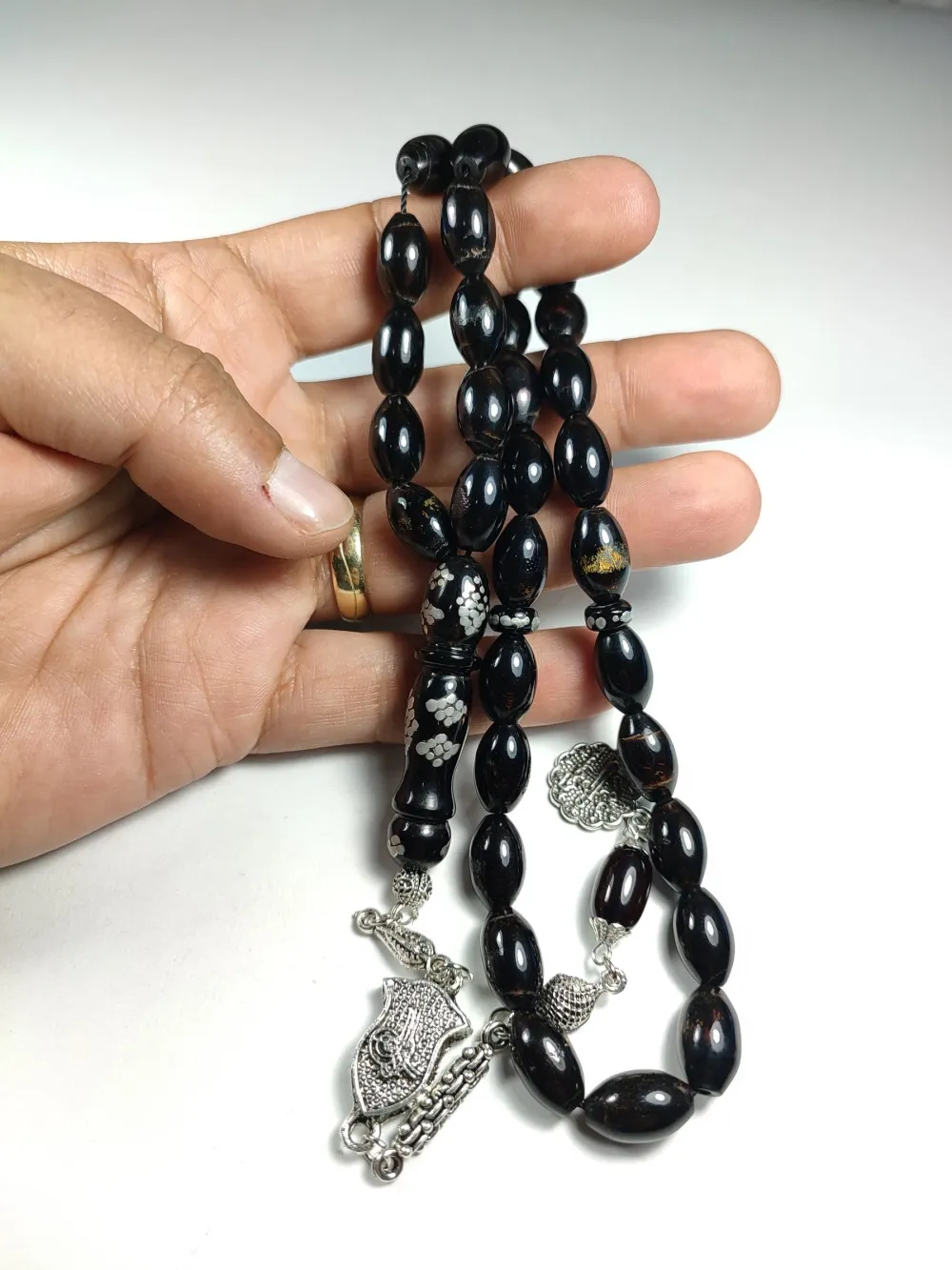 Kurt Başlı Alman Gümüş Püskül İmame Gümüş Yusur (Deni̇z Mercanı) küçük resim 4