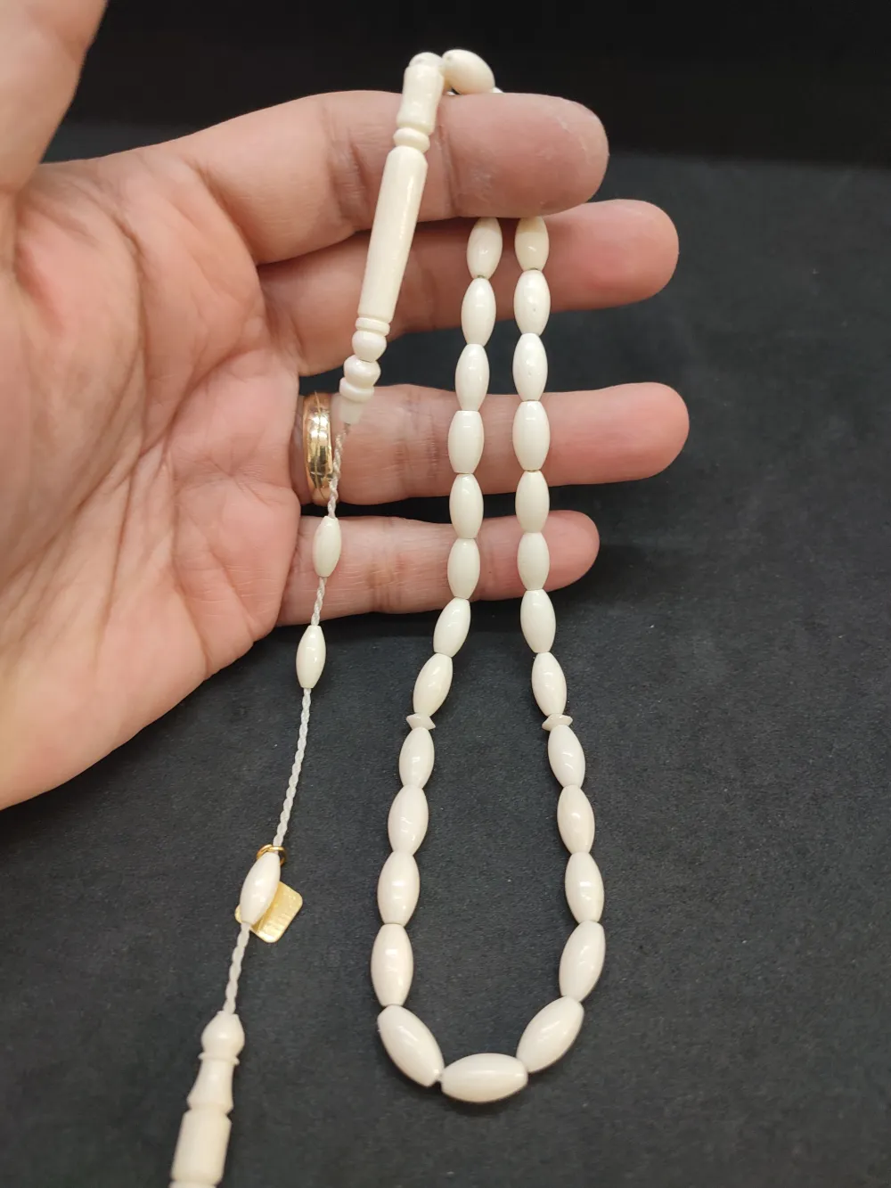 Hakan Kaya Usta Eseri̇ El Boy Çi̇ft Kat Ci̇lalı Naturel Deve Kemi̇ği̇ küçük resim 4