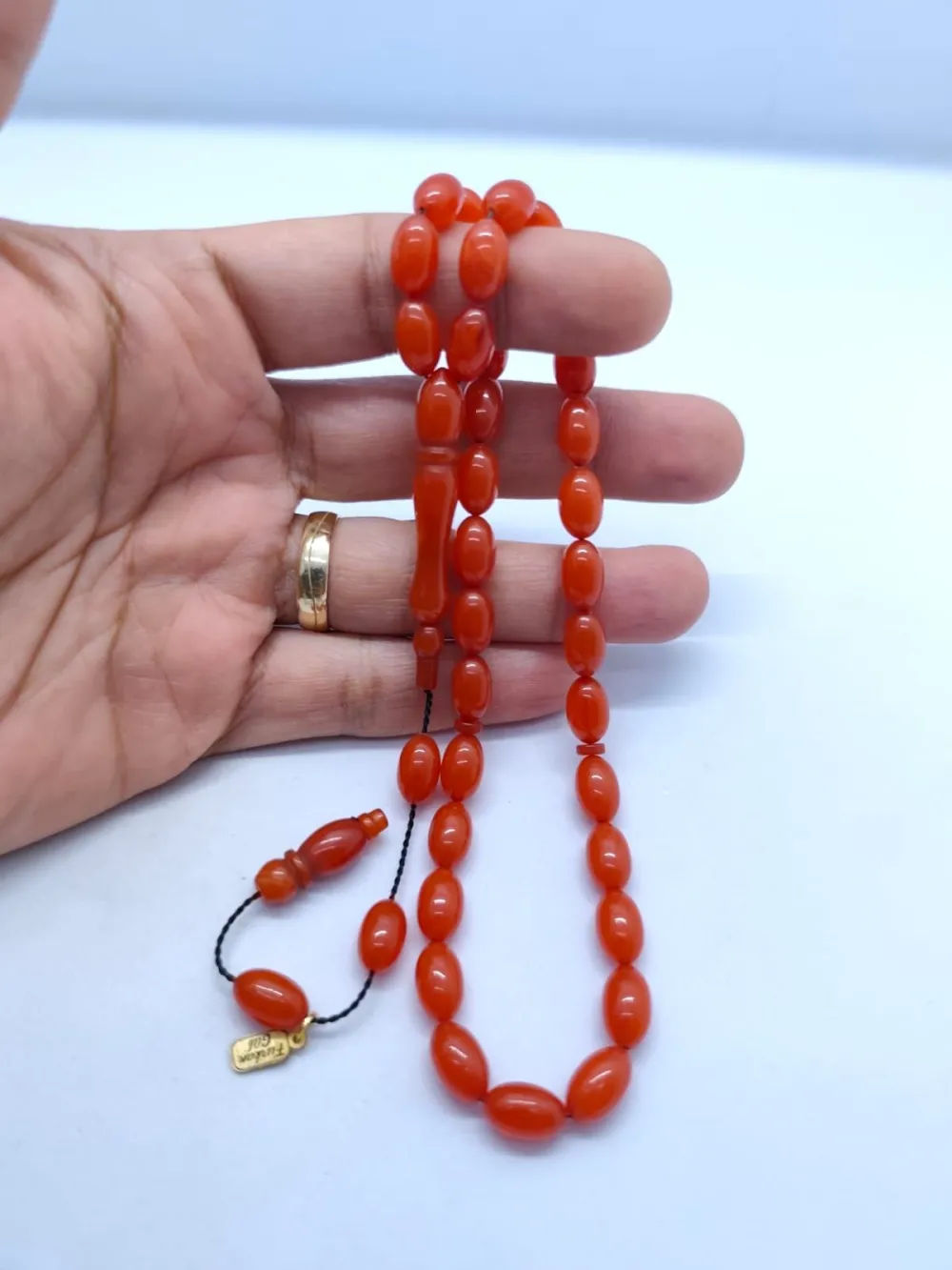 Furkan Gül Usta Eseri̇ 0.6 Şeffaf Deli̇m Çi̇ft Kat Ci̇lalı Yemen Zar Kehri̇bar küçük resim 4