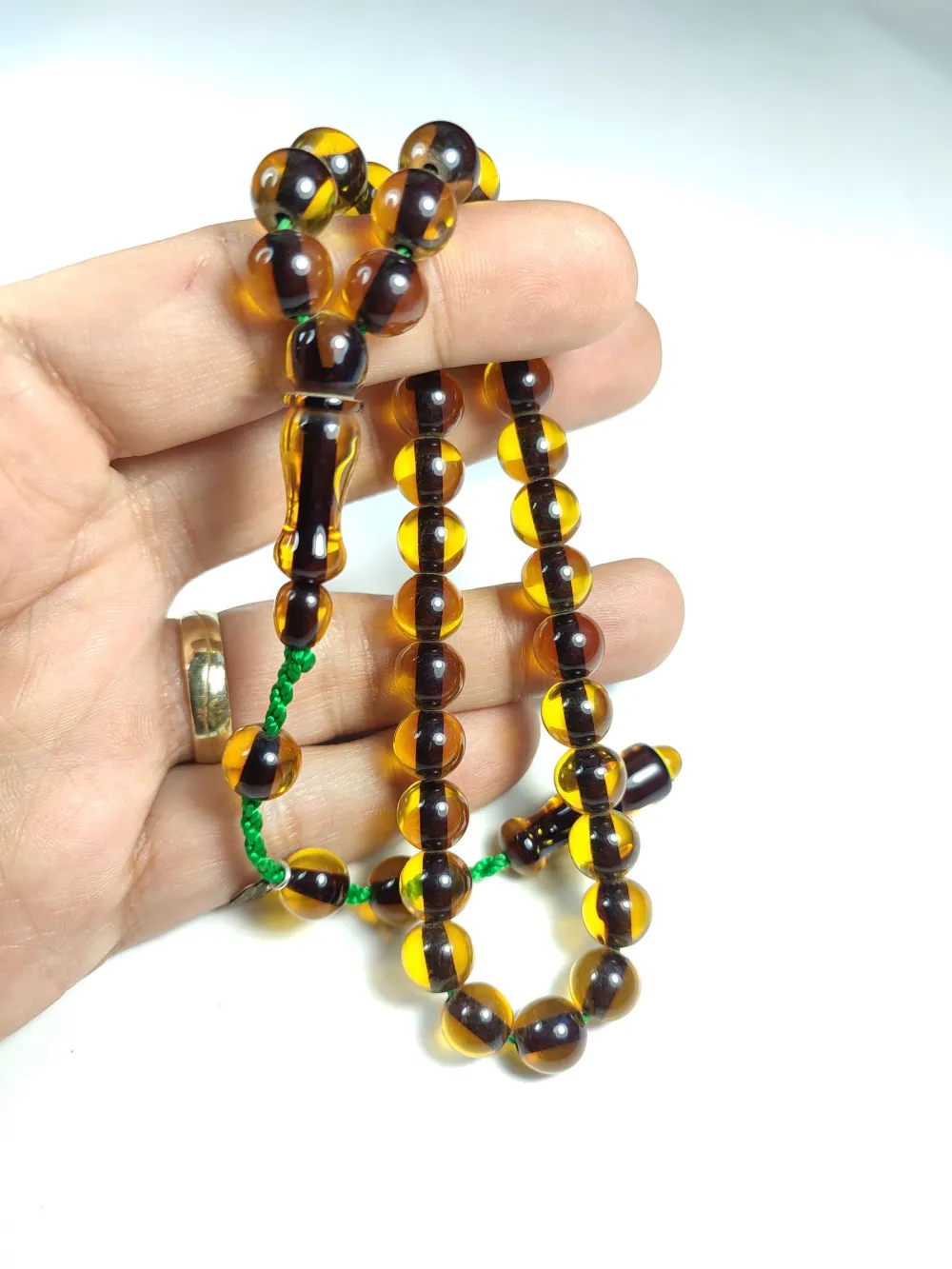 Dabbas Usta İşi̇ İmzalı (İmzası Gümüştür) Sıkma Kehri̇bar küçük resim 5