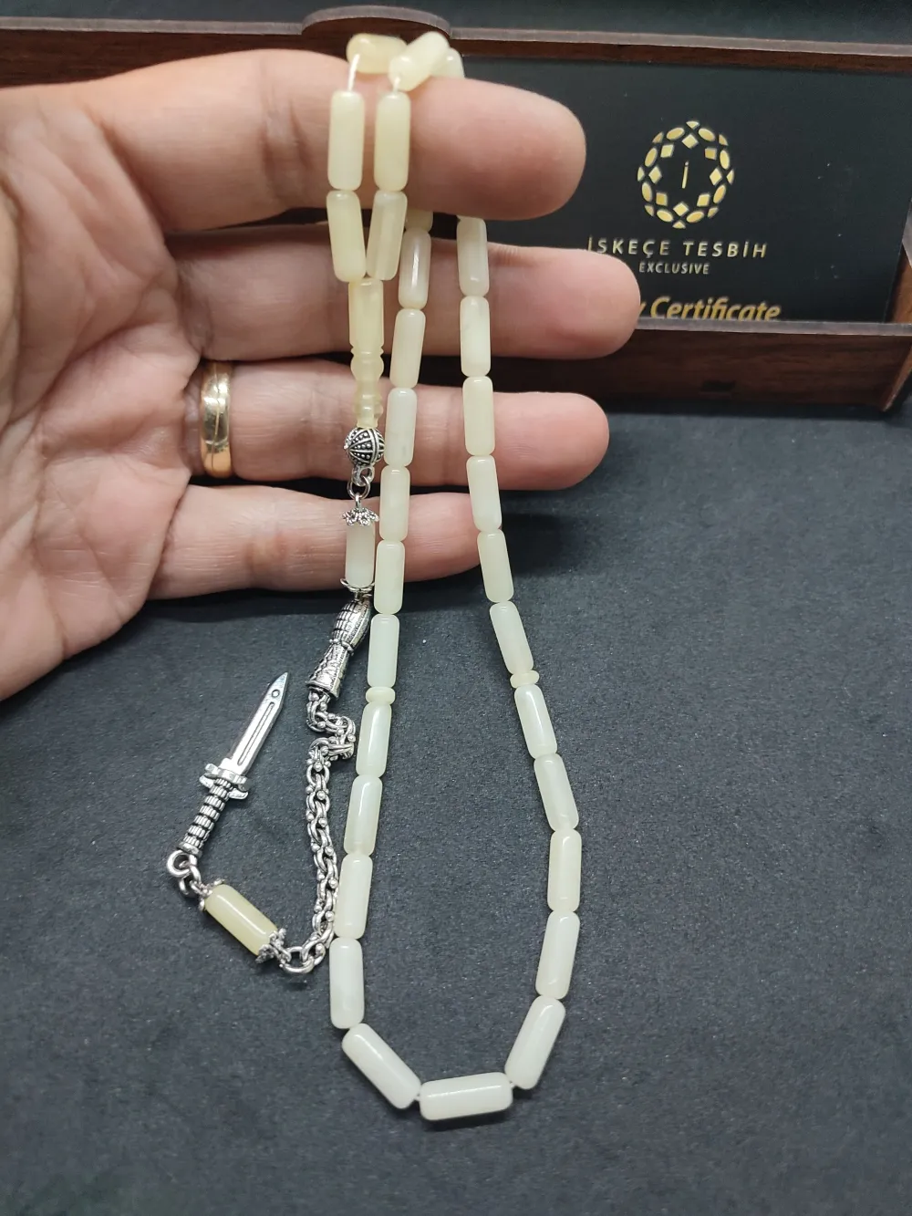 Ahşap Kutulu  Gümüş Püsküllü 10.05 Gr. Rus Kali̇ngrad Kaya Damla küçük resim 4