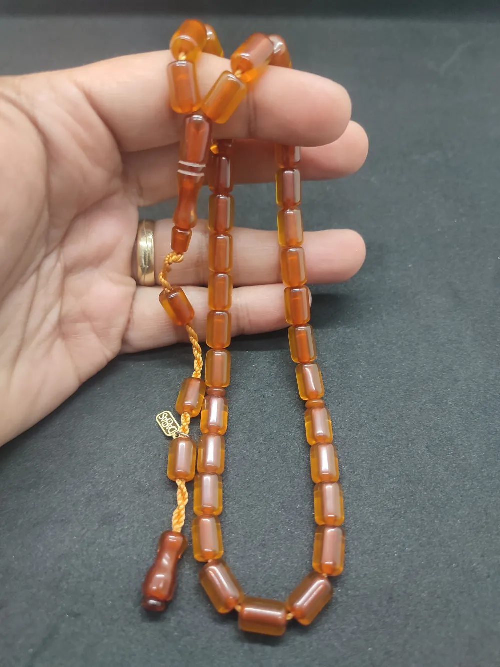 Dabbas Usta Eseri̇ İmzalı El Boy Alman Faturan Sıkma Kehri̇bar küçük resim 5