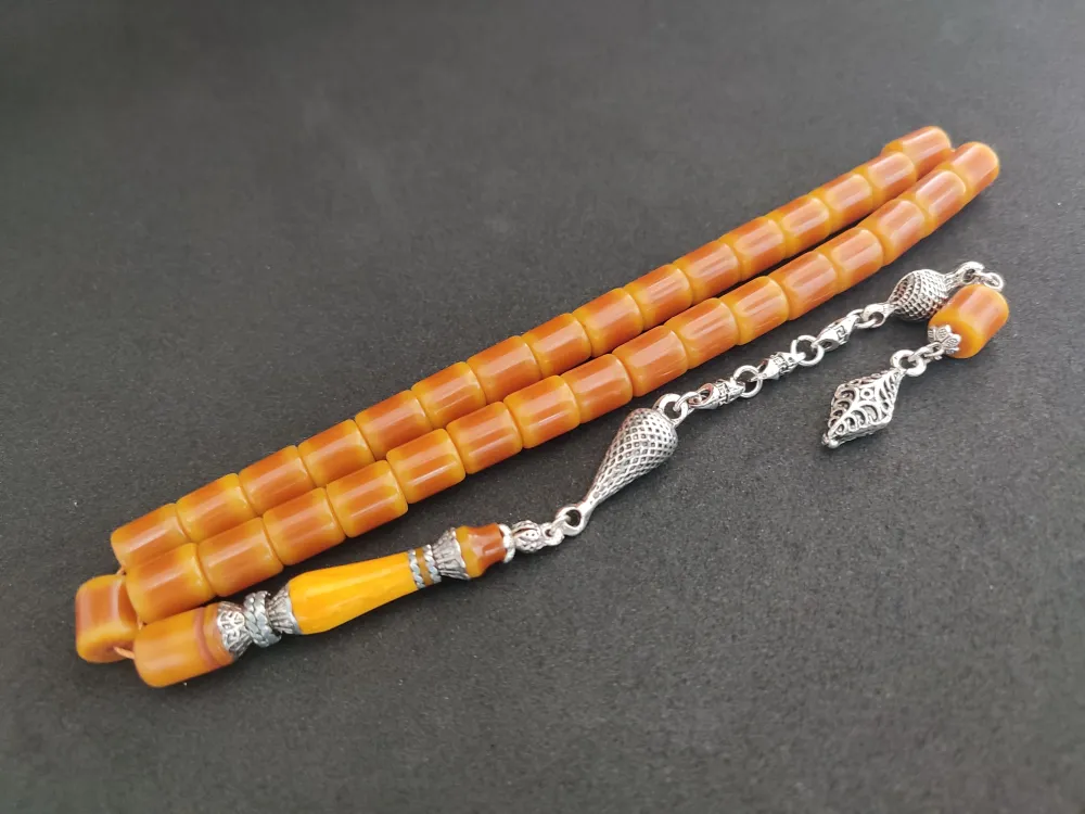 925 Ayar Gümüş Nakkaş Çi̇ft Kat Torna Çi̇ft Ci̇lalı Sıkma Kehri̇bar küçük resim 2