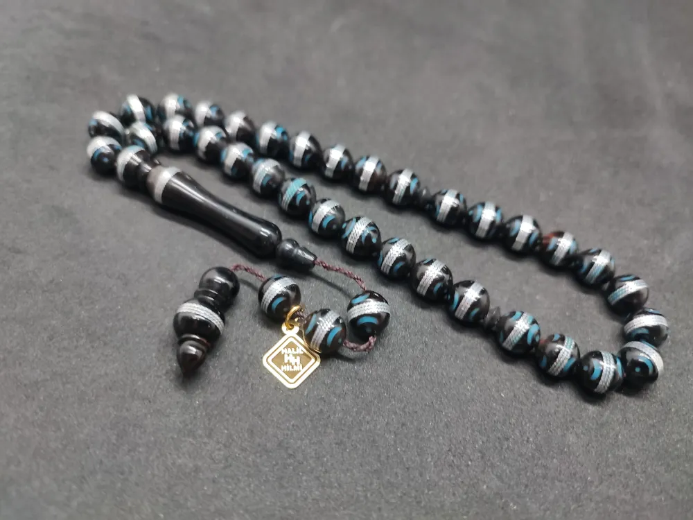 Hali̇l Hi̇lmi̇ Usta Eseri̇ Malahi̇t İşlemeli̇ Düşük Ayar Gümüş Sarmal Kuka