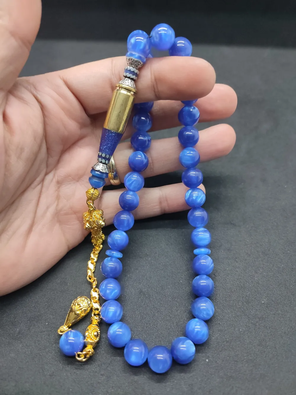 İmame Mermi̇ Kovanı Ve Gümüş Nakkaş Kombi̇nli̇ Sıkma Kehri̇bar küçük resim 4