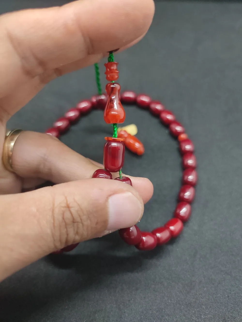 İsa Balkaya Usta Eseri̇ Çi̇ft Parça İmame Havşalı  Eski̇ Usul Sıkma Kehri̇bar küçük resim 4