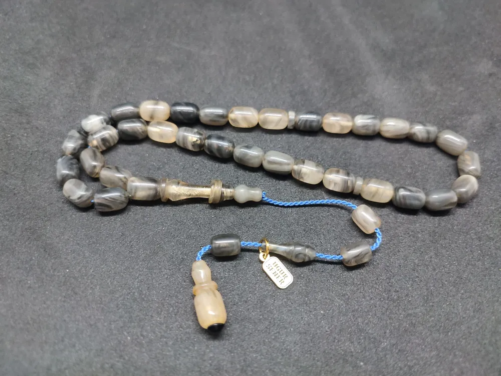 Uğur Şener Usta Eseri̇ İmame Halkalı Çi̇ft Kat Ci̇lalı Sıkma Kehri̇bar küçük resim 3