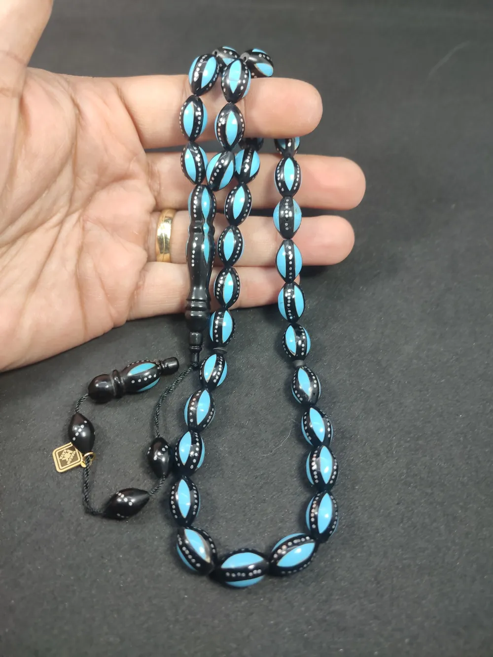 Hakan Kaya Usta Eseri̇ 4'Lü Gümüş Yarma Gümüş Çakımlı Mi̇neli̇ İnci̇ Si̇yahı Kuka küçük resim 5