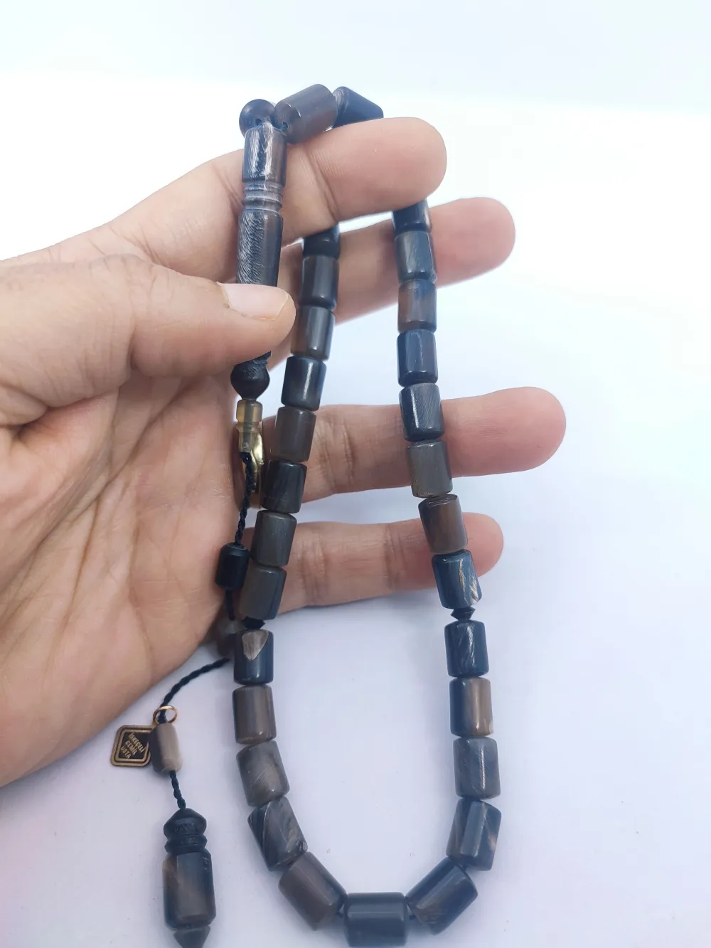 İskeçeli̇ Cemi̇l Usta Eseri̇ İmame Hi̇tame Eski̇tme Yapılmış Damarlı   Bufalo Boynuzu küçük resim 5