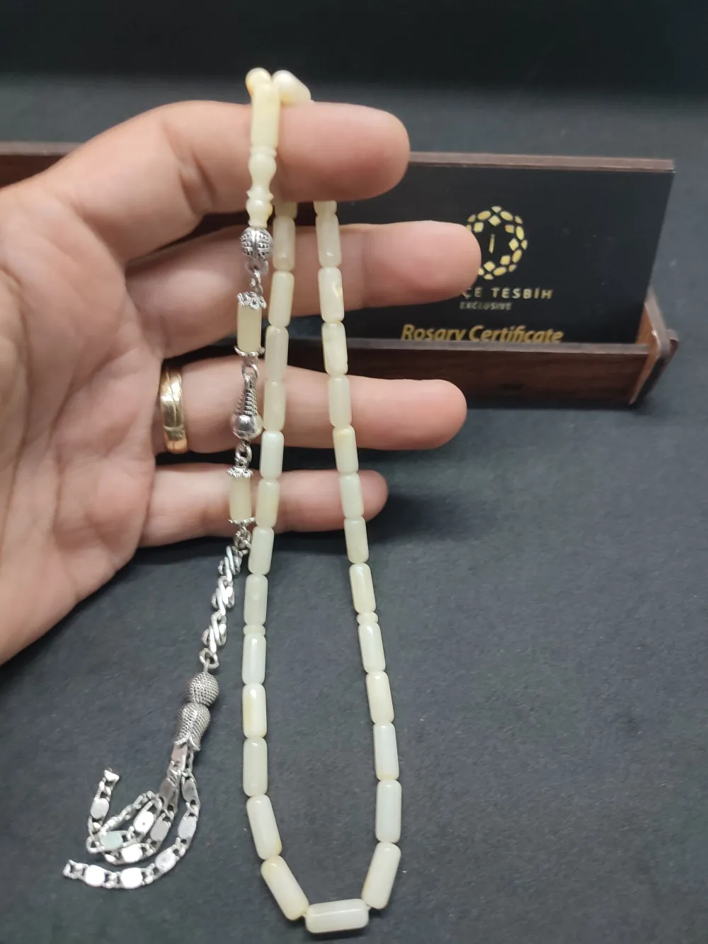 Ahşap Kutulu  Gümüş Püsküllü 10.18 Gr. Rus Kali̇ngrad Kaya Damla küçük resim 5