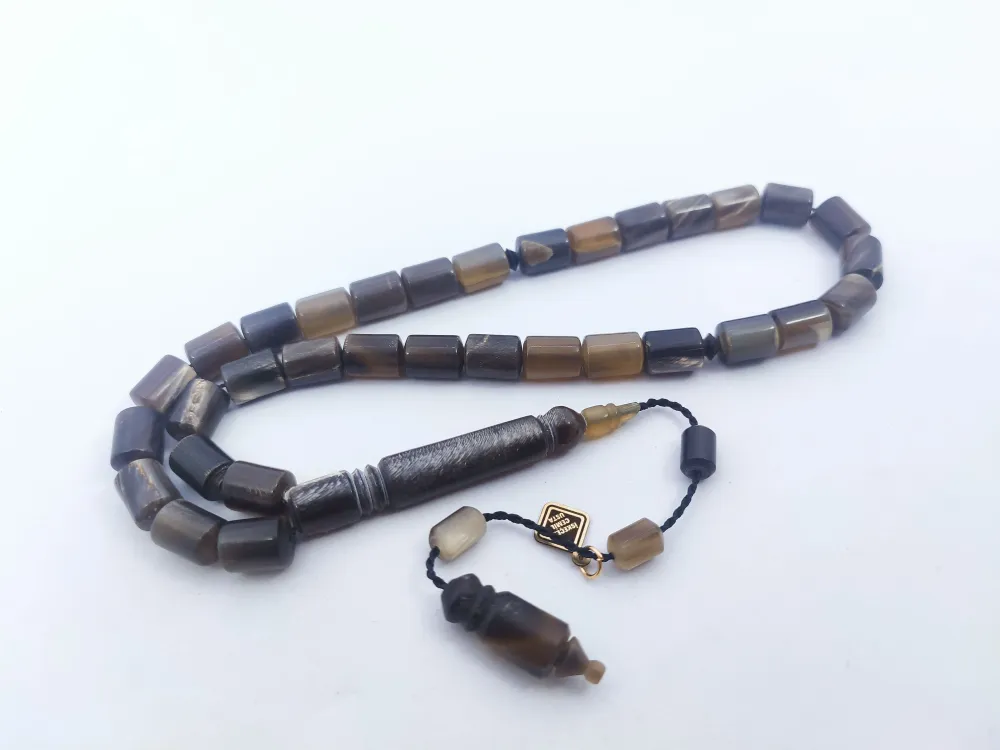 İskeçeli̇ Cemi̇l Usta Eseri̇ İmame Hi̇tame Eski̇tme Yapılmış Damarlı   Bufalo Boynuzu küçük resim 3