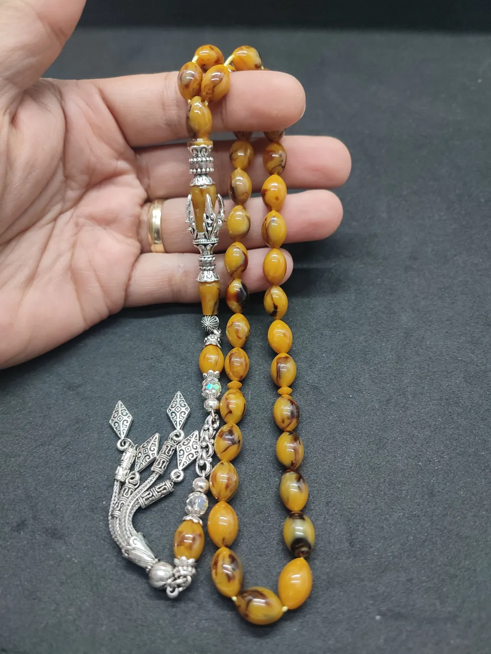 Zeyn Usta Eseri̇ Gümüş Nakkaş İmame Pençe Model Sıkma Kehri̇bar küçük resim 5