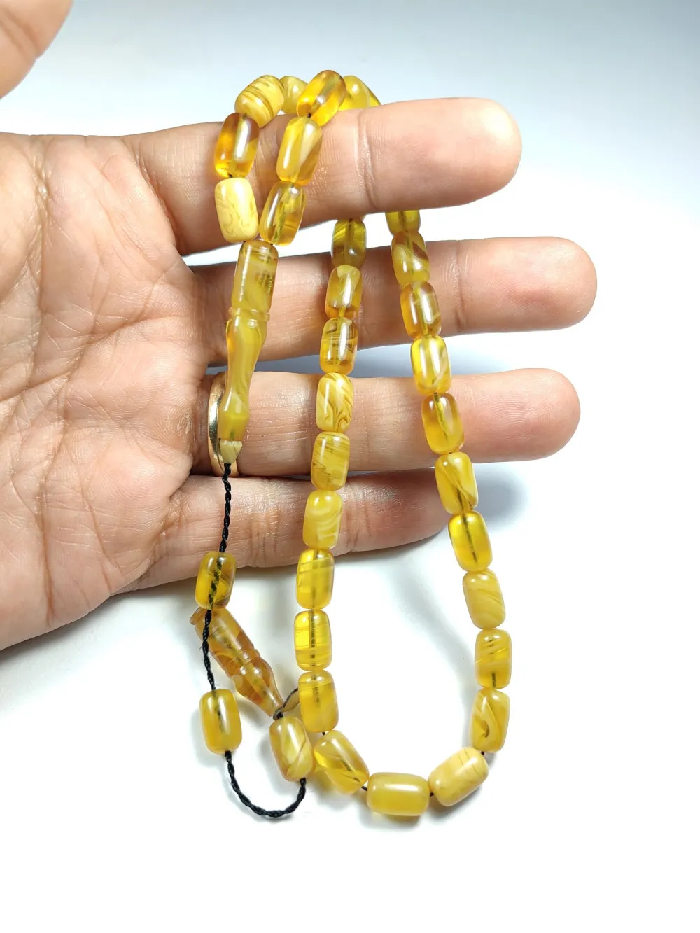 Muhammed Taci̇r Usta İşi̇ İmzalı Mühürlü Sıkma Kehri̇bar küçük resim 5