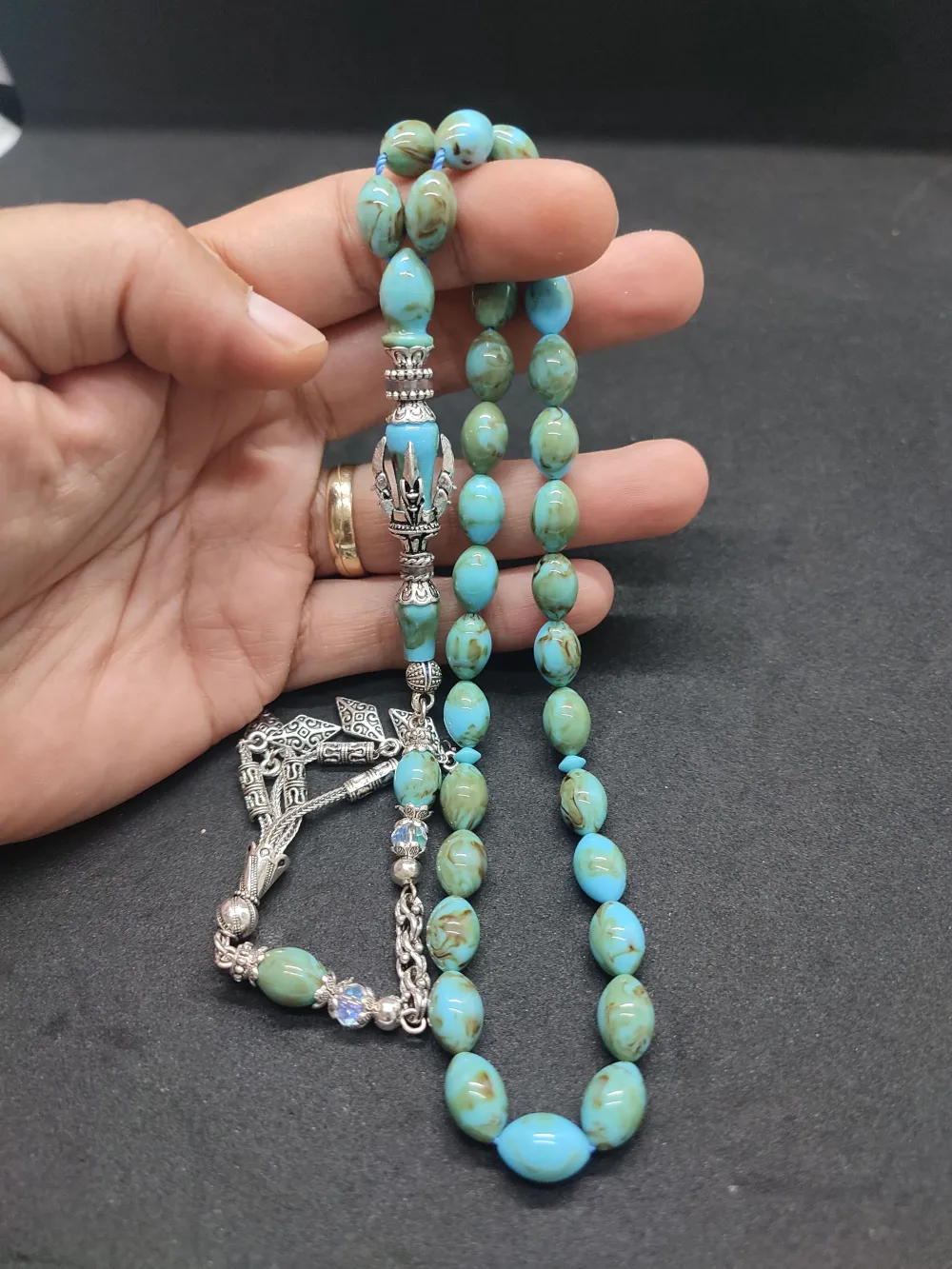 Zeyn Usta Eseri̇ Gümüş Nakkaş İmame Pençe Model Sıkma Kehri̇bar küçük resim 5