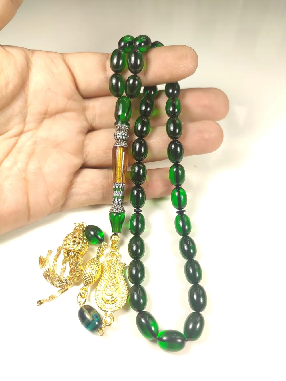 Şevket Alkan Usta Eseri̇ 925 Ayar Gümüş Nakkaş Alman Zar Kehri̇bar küçük resim 4