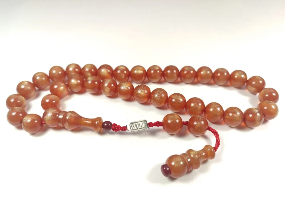 Mahmud Zeyzun Usta İşi̇ İmzalı (İmzası Gümüştür) Multi̇ Color Sıkma Kehri̇bar küçük resim 3