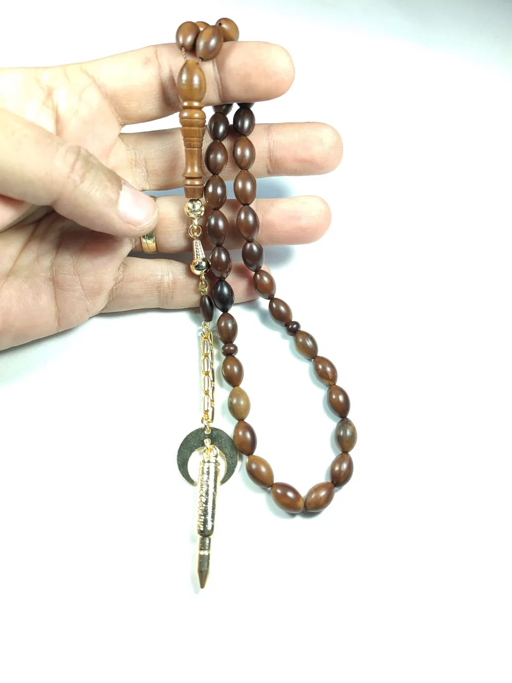 Kurşun Moti̇fli̇ Gümüş Kaplama Püskül Kombi̇nli̇ Naturel Kuka küçük resim 4