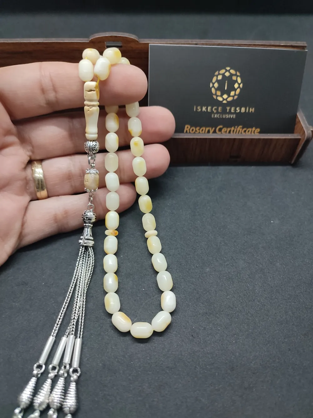 Ahşap Kutulu  6.25 Gr. Gümüş Püsküllü 12.20 Gr. Rus Kaya Damla küçük resim 5